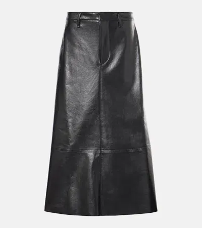 Citizens Of Humanity Cassia Faux Leather Midi Skirt In Black