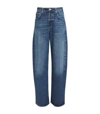 Citizens Of Humanity Cropped Ayla Baggy Jeans In Blue