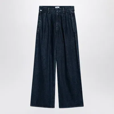 Citizens Of Humanity Dark Wide Jeans With Pleats In Blue