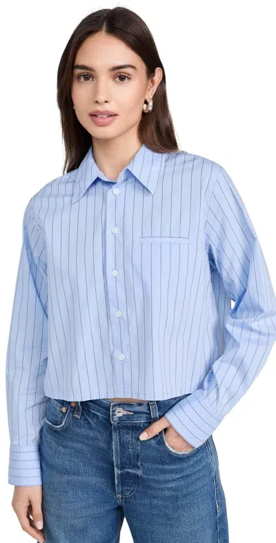 Citizens Of Humanity Fino Cropped Shirt Ellis Stripe In Blue