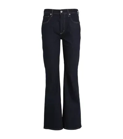 Citizens Of Humanity Isola Mid-rise Flared Jeans In Navy