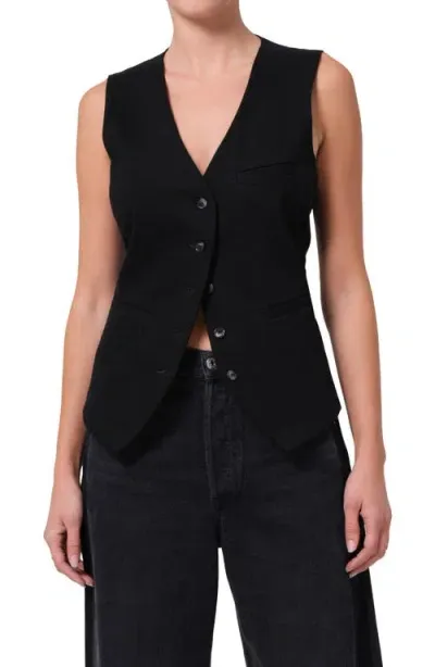 Citizens Of Humanity Jasmin Denim Longline Vest In Black