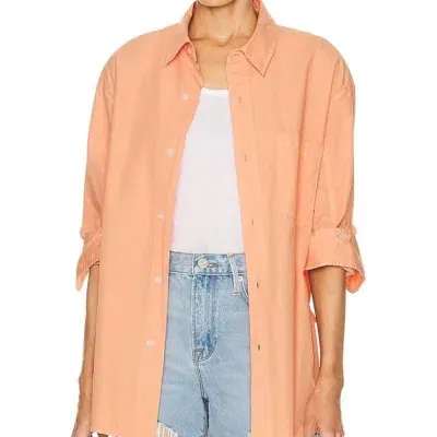 Citizens Of Humanity Kayla High-low Button-front Shirt In Orange