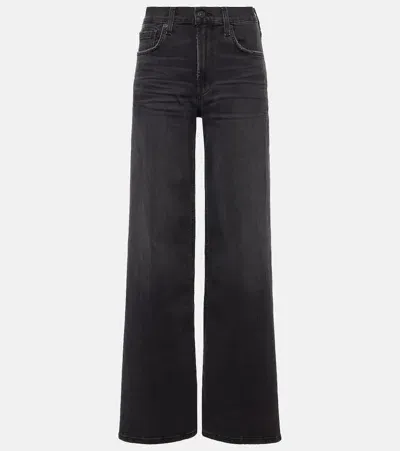 Citizens Of Humanity Loli Mid-rise Wide-leg Jeans In Schwarz