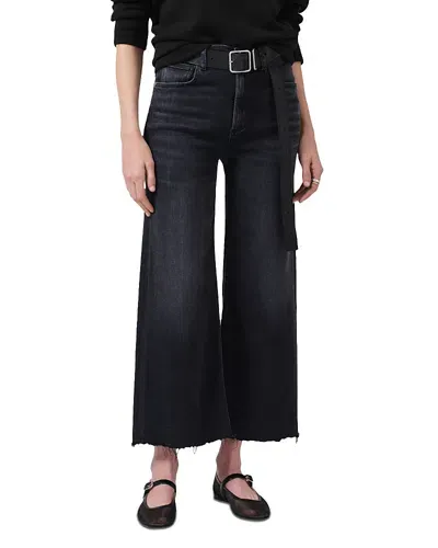 Citizens Of Humanity Lyra High Rise Cropped Wide Leg Jeans In Medallion In Black