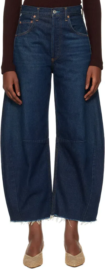 Citizens Of Humanity Navy Horseshoe Jeans In Bravo (dk Ind)