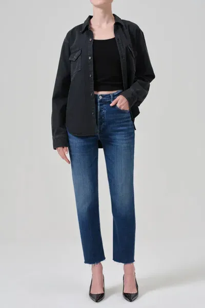 Citizens Of Humanity Palma Straight Jeans In Ambry In Black