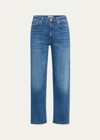 Citizens Of Humanity Palma Straight Raw Hem Jeans In Blue