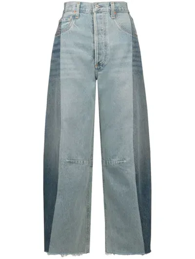 Citizens Of Humanity Pieced Horseshoe Wide-leg Jeans In Blue