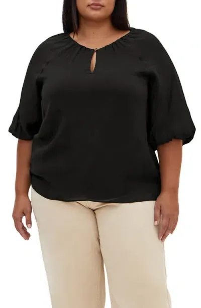 City Chic Alyssia Woven Shirt In Black