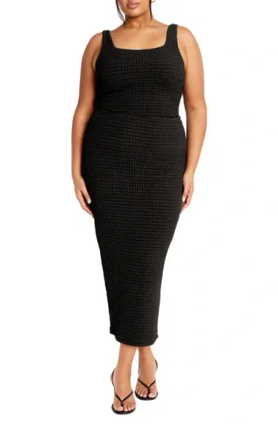 City Chic Elia Knit Pencil Skirt In Black