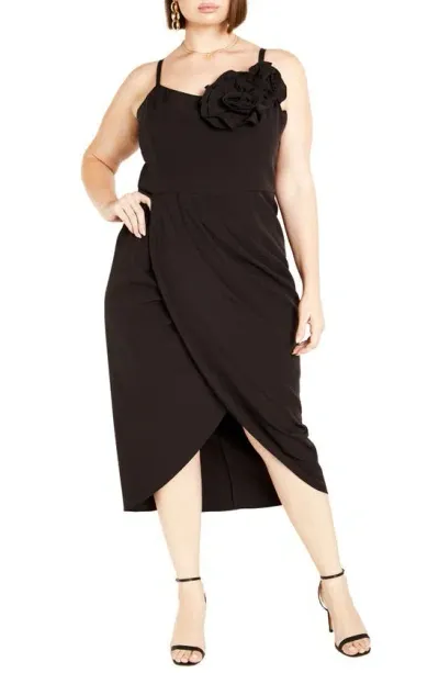 City Chic Fleur Sleeveless Dress In Black