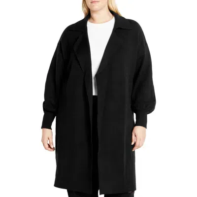 City Chic Ivy Long Cardigan In Black