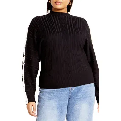 City Chic Miranda Sweater In Black