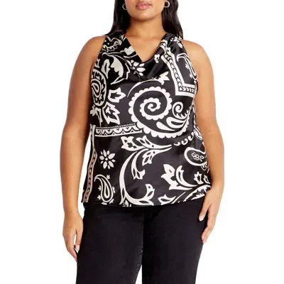 City Chic Perri Paisley Satin Tank