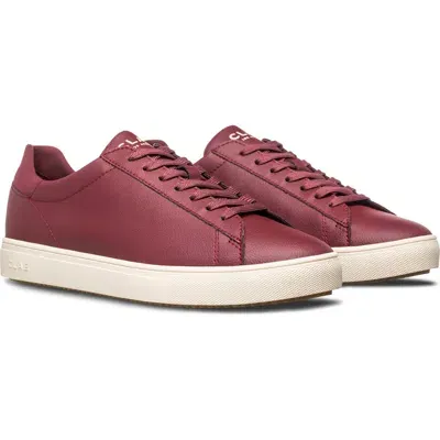 Clae Bradley Faux Leather Sneaker In Bordeaux Grape