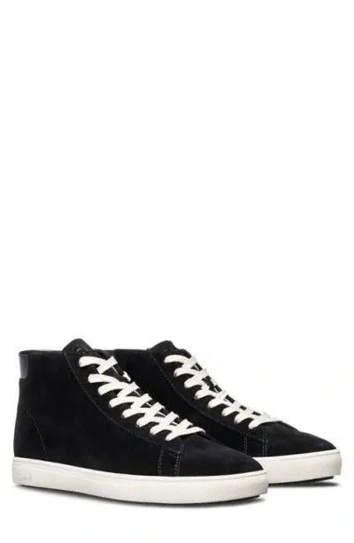 Clae Bradley Leather Mid Top Sneaker In Black Suede