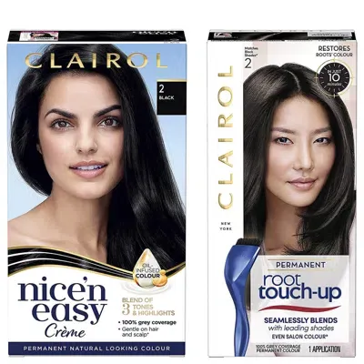 Clairol Nice' N Easy Permanent Hair Dye And Root Touch Up Duo (various Shades) - 2 Black