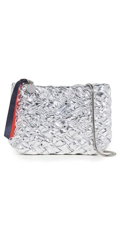 Clare V Estelle Bag Silver Specchio Woven In Neutral