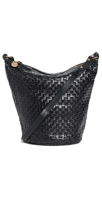 Clare V Petite Jeanne Bag Black Woven Checker