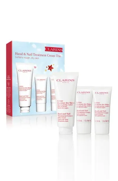 Clarins Hand & Nail Treatment Cream Trio $52 Value In No Color