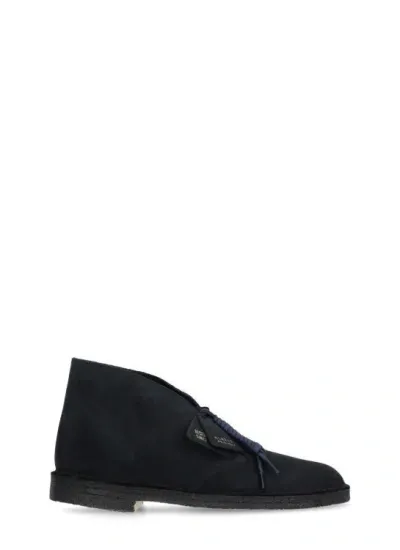 Clarks Suede Desert Boots In Black