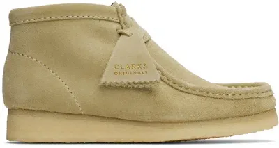 Clarks Originals Beige Wallabee Boots In Maple Suede