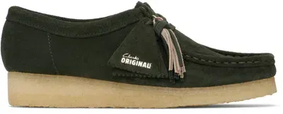 Clarks Originals Green Wallabee Derbys In Forest Green Sde