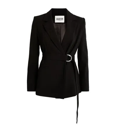 Claudie Pierlot Belted Blazer In Black