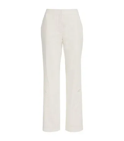 Claudie Pierlot Broderie Anglaise Straight Trousers In Neutral