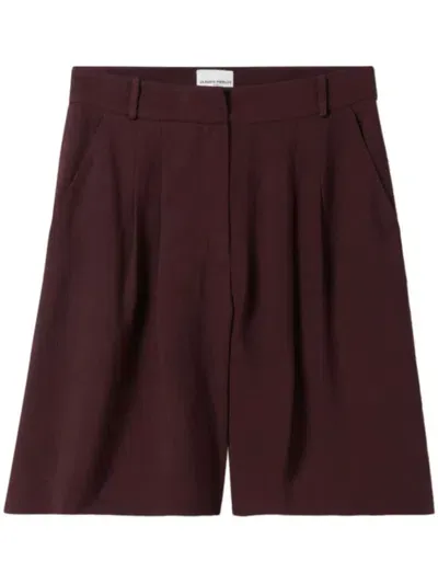 Claudie Pierlot High-waist Straight-leg Shorts In Brown