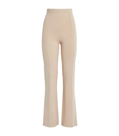 Claudie Pierlot Knitted Straight Trousers In Nude