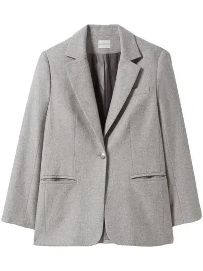 Claudie Pierlot Peak-lapels Single-breasted Blazer In Grey