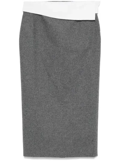 Claudie Pierlot Pencil Skirt In Grey