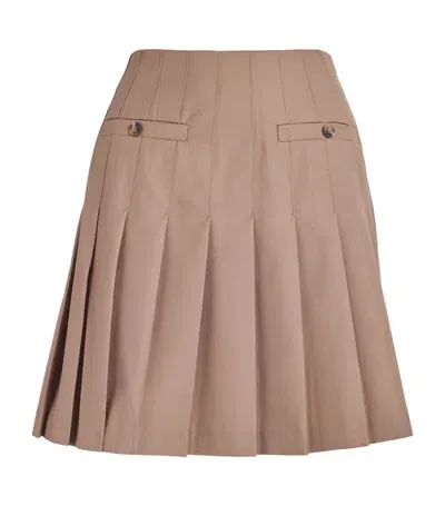 Claudie Pierlot Pleated Mini Skirt In Neutral