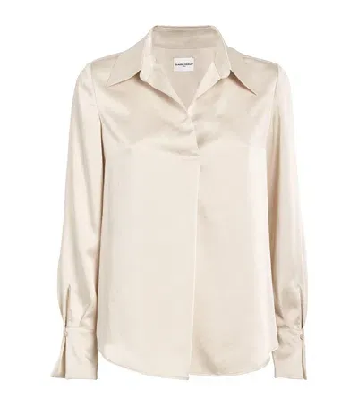 Claudie Pierlot Satin Shirt In Brown