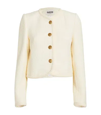 Claudie Pierlot Tweed Short Jacket In Nude