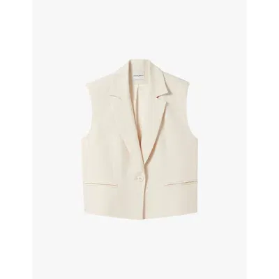 Claudie Pierlot Peak-lapel Waistcoat In Naturels