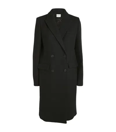 Claudie Pierlot Wool-blend Double-breasted Coat In Black