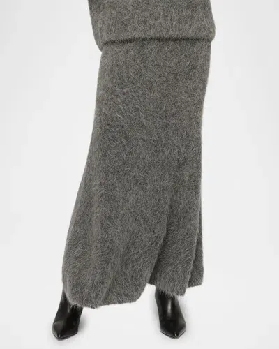 Clea Davis Fluffy Midi Skirt In Charcoal