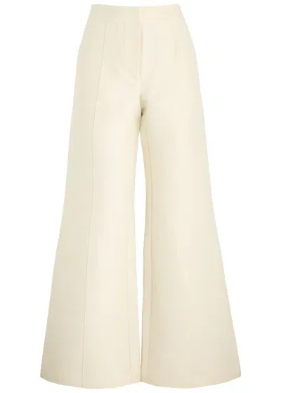 Clea Maverick Wide-leg Cotton-blend Trousers In Cream