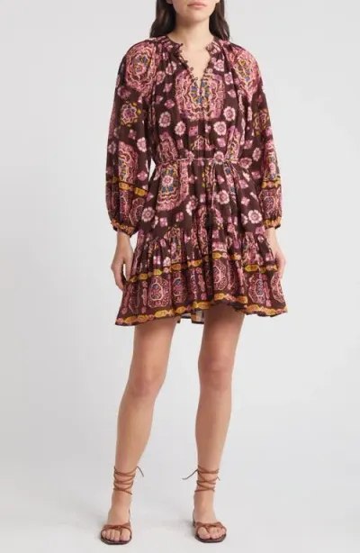 Cleobella Eliva Print Long Sleeve Organic Cotton Minidress In Avalon Print