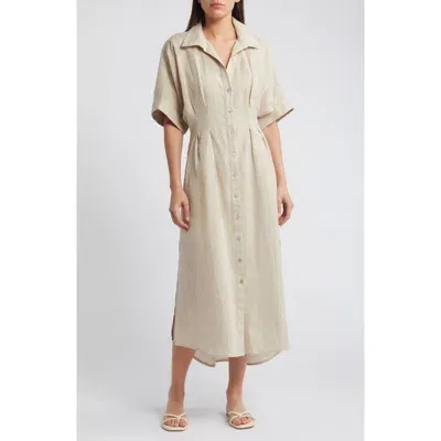 Cleobella Gili Linen Shirtdress In Oatmeal