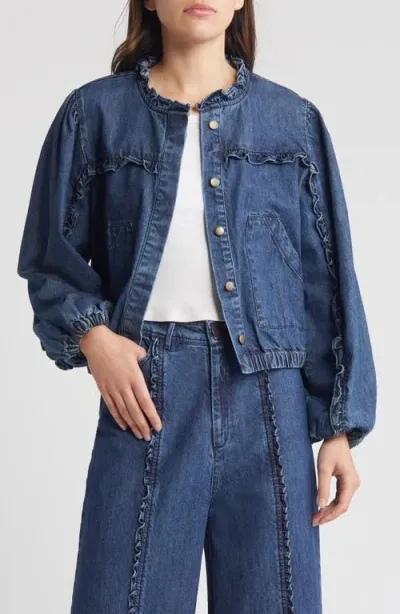 Cleobella Paxton Denim Jacket In Medium Denim