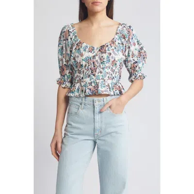 Cleobella Rebecca Floral Ruffle Organic Cotton Crop Top In Miramonte Print