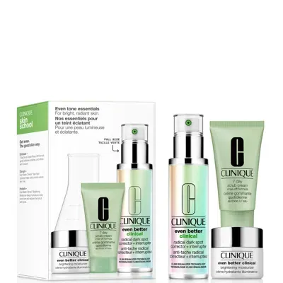 Clinique Skin School Supplies: Even Tone Essentials Brightening Skincare Set (worth £89.80) In White