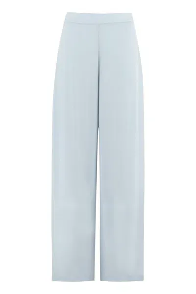 Clips High-waist Wide-leg Trousers In Blue