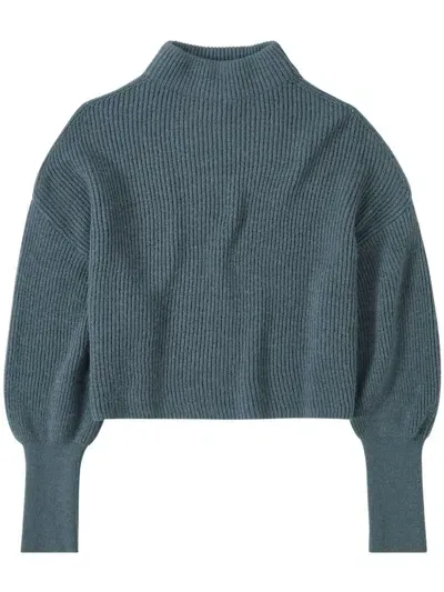 Closed Bishop-sleeve Jumper In Green