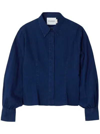 Closed Denim Cotton Blouse In Blue