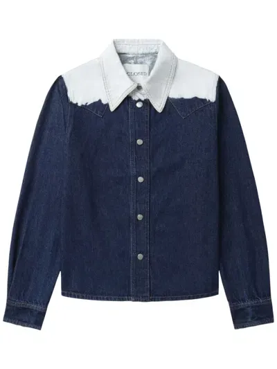 Closed Dip-dye Denim Shirt In Mbl Mid Blue